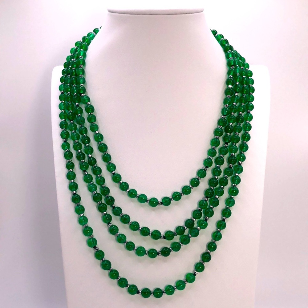 Iris Lily Necklace NEW Genuine Stone